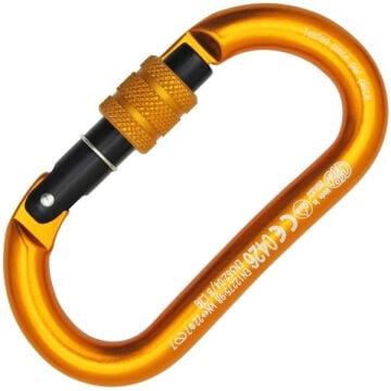 Kong Oval Alu Classic Screw Sleeve Turuncu/Siyah/Turuncu Vidalı Kilitli Alüminyum Oval Karabina 22 kN 105 mm Keylock 730LA0ONOKK