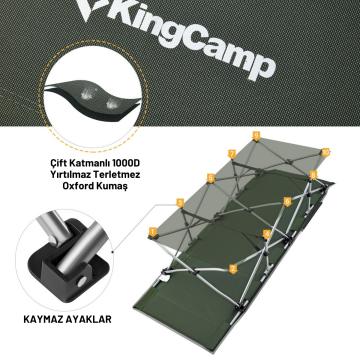 KingCamp Willow Ultra Katlanır Kampet Portatif Kamp Yatağı Green