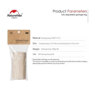 Naturehike Biyolojik 3 Katlı Tamamen Parçalanabilir Çöp Torbası [PBAT + PLA]