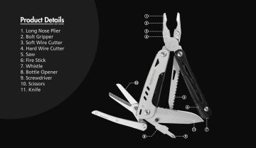 Swiss Tech 11 Fonksiyonlu Mini Çok Amaçlı Pense ST021019