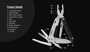 Swiss Tech 11 Fonksiyonlu Mini Çok Amaçlı Pense ST021019