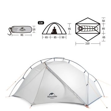 Naturehike Vik 1 Çadır Ultralight Silikon Çadır Moon White