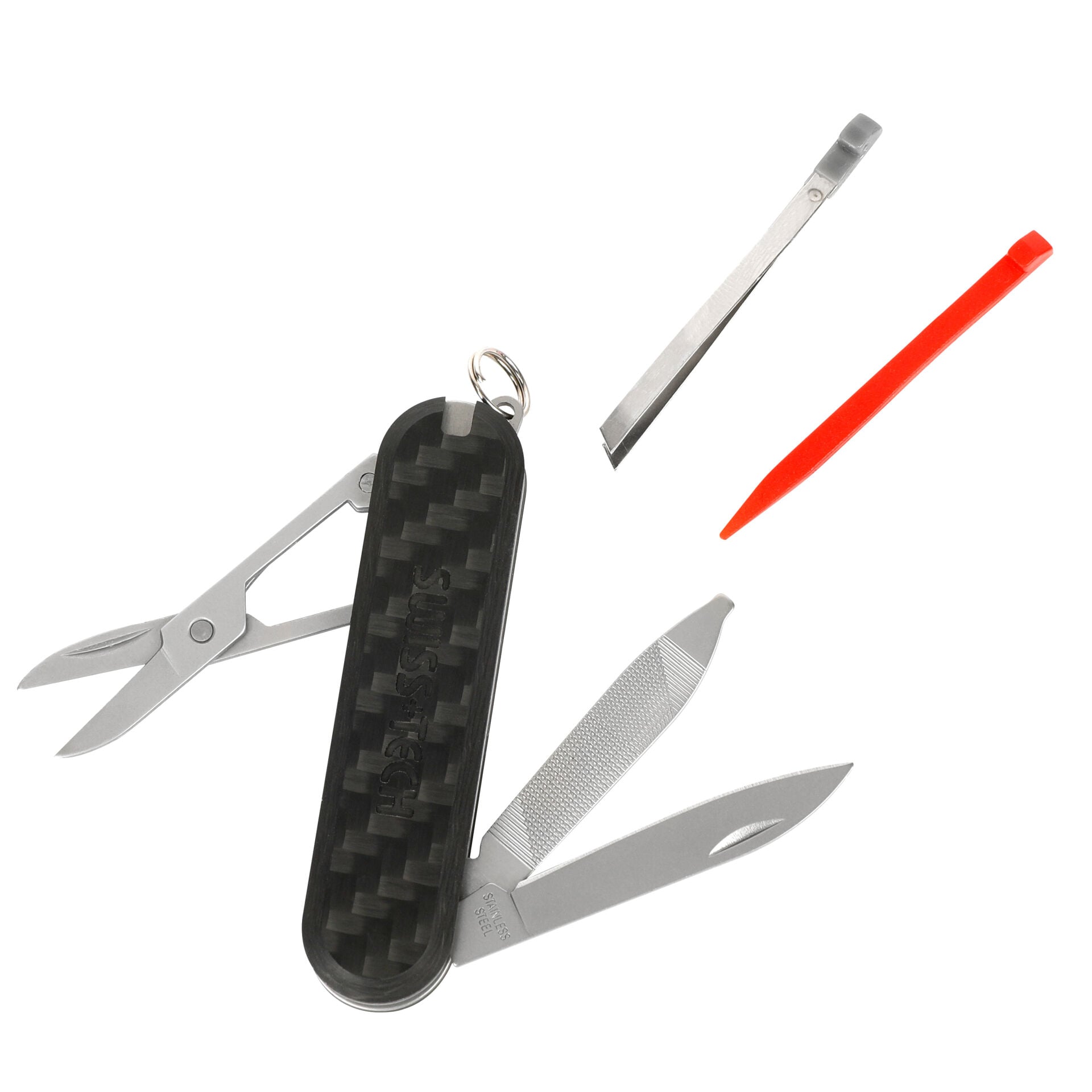 Swiss Tech 7 Fonksiyonlu Karbon Fiber Saplı Çok Amaçlı Çakı ST029044