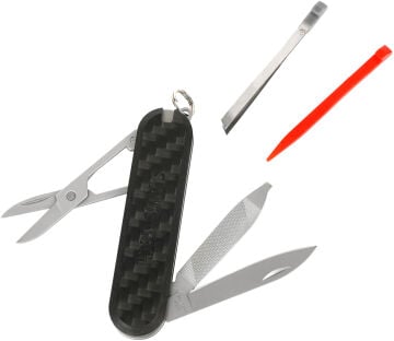 Swiss Tech 7 Fonksiyonlu Karbon Fiber Saplı Çok Amaçlı Çakı ST029044