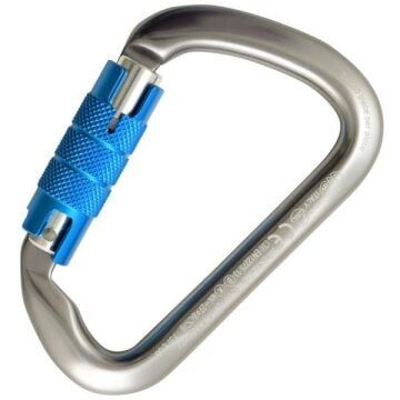 Kong Large Multiuse Twist Lock Gri/Turkuaz Twist Lock Kilitli Alüminyum Asimetrik Karabina 27 kN 112 mm Keylock 737LG0DPBKK