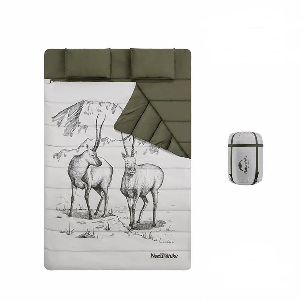 Naturehike Zarf Tarzı Yastıklı Çift Kişilik Pamuklu Uyku Tulumu (Tibetan Antelope) NH21MSD06
