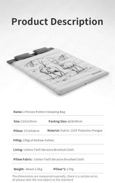 Naturehike Zarf Tarzı Yastıklı Çift Kişilik Pamuklu Uyku Tulumu (Tibetan Antelope) NH21MSD06