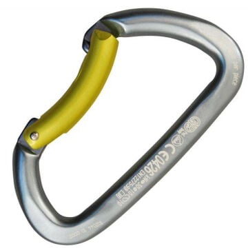 Kong Guide Bent Gate Gri/Sarı Eğik Kapılı Alüminyum Asimetrik Karabina 30 kN 110 mm Keylock 733L10DC0KK