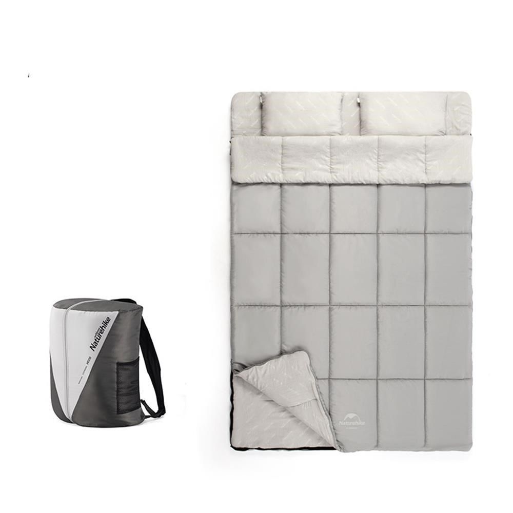 Naturehike HD250 Zarf Tarzı Yastıklı Çift Kişilik Pamuklu Uyku Tulumu Grayish Brown NH21MSD05