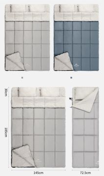Naturehike HD250 Zarf Tarzı Yastıklı Çift Kişilik Pamuklu Uyku Tulumu Grayish Brown NH21MSD05