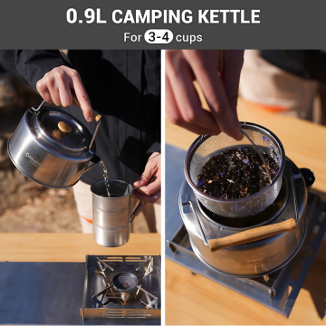 KingCamp Cookware Set II Paslanmaz Çelik Kamp Tencere Seti