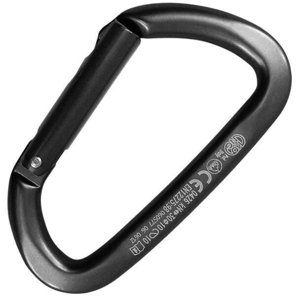 Kong Guide Straight Gate Siyah Düz Kapılı Alüminyum Asimetrik Karabina 30 kN 110 mm Keylock 733L00NN0KK