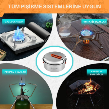 KingCamp Adventurer II Pro Paslanmaz Çelik Kamp Tencere Seti 25 Parça