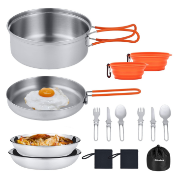 KingCamp Adventurer I Pro Paslanmaz Çelik Kamp Tencere Seti 17 Parça