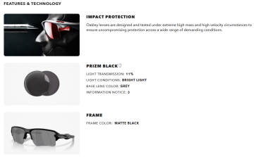 Oakley Flak 2.0 XXL Tactical OMatter Çerçeve Prizm Lens Erkek Taktik Gözlük OO9488-0663