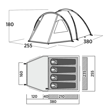 EasyCamp Kinn 4 Blackroom 4 Kişilik Çadır