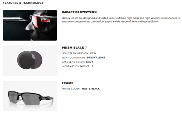 Oakley Flak 2.0 XXL Tactical OMatter Çerçeve Prizm Lens Erkek Taktik Gözlük OO9488-0663