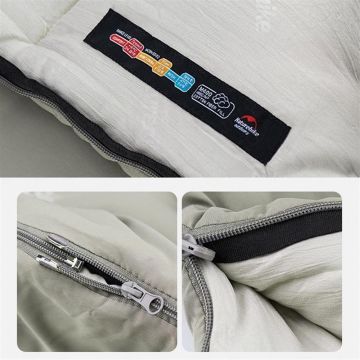 Naturehike M400 Pongee -18 C Pamuklu Uyku Tulumu Gri NH20MSD02 Left Sol Fermuarlı