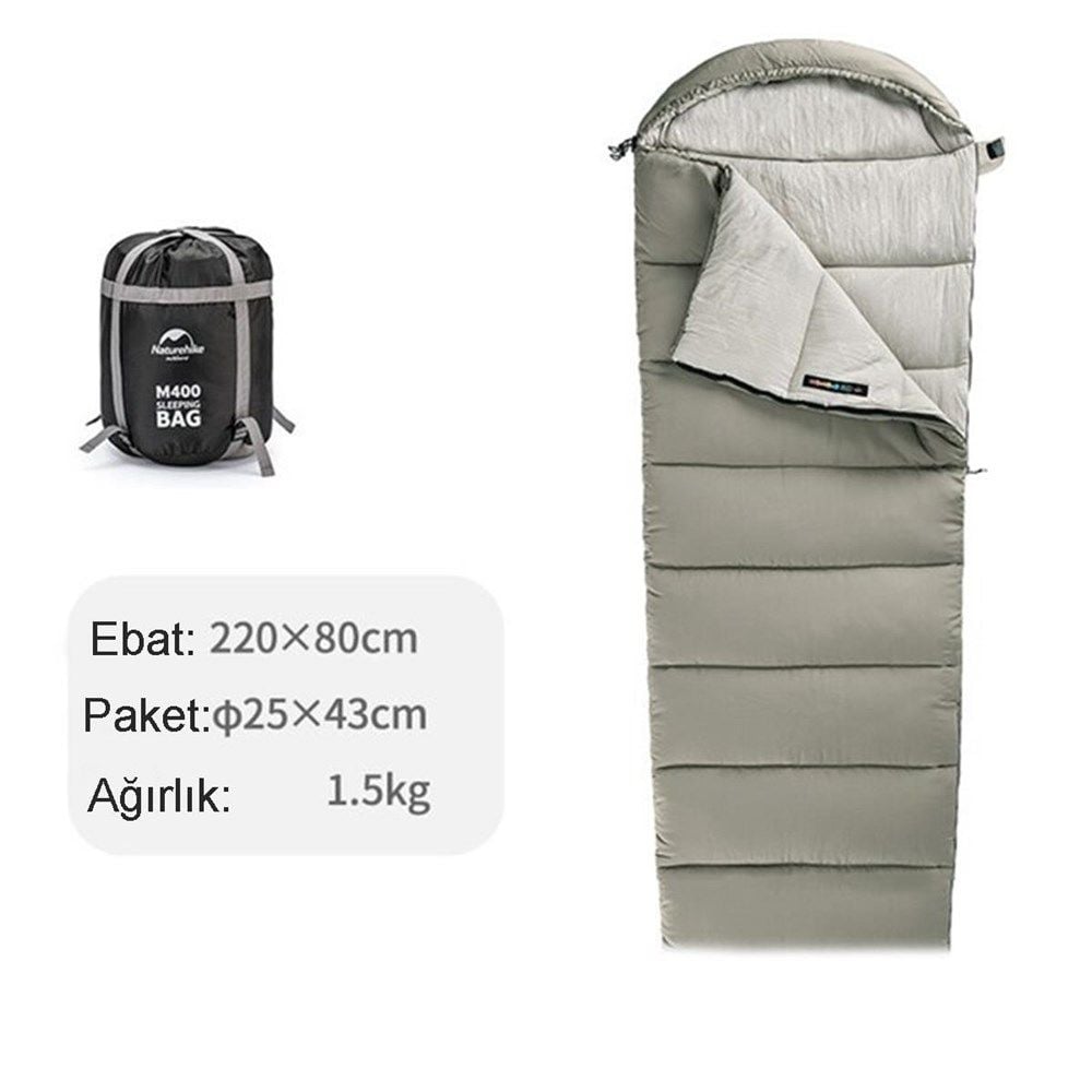 Naturehike M400 Pongee Pamuklu Uyku Tulumu -18°C Yeşil