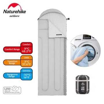 Naturehike L250 Zarf Tarzı Kapüşonlu Uyku Tulumu -10 C Mavi NH21MSD07