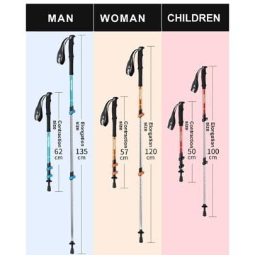 Naturehike ST01 3-Node 6061 AL Teleskopik Trekking Batonu | 62-135 cm |-MZ