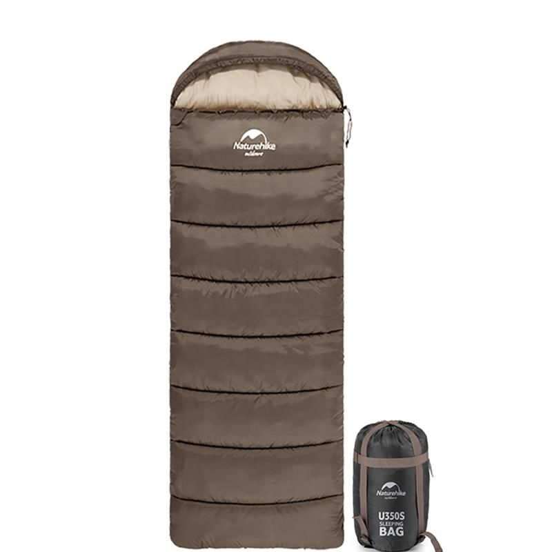 Naturehike U150 Zarf Tarzı Kapüşonlu Uyku Tulumu -6°C Kahverengi L - Sol Fermuar