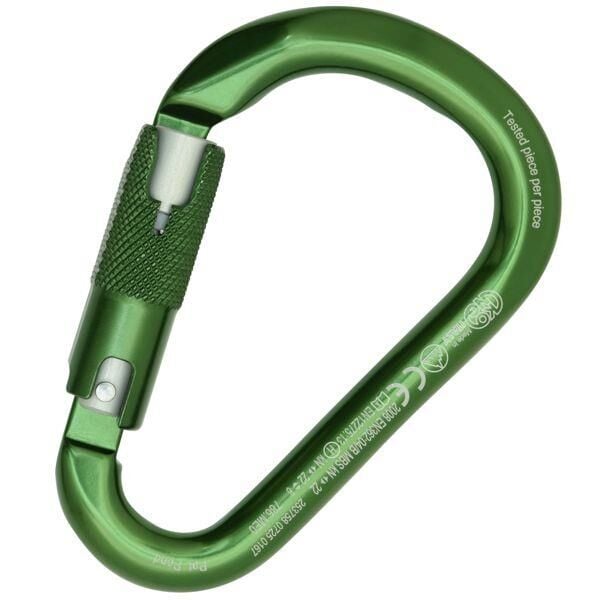 Kong HMS Classic RISE Lock Yeşil/Gümüş RISE Lock Kilitli Alüminyum HMS Karabina 22 kN 116 mm Keylock 786ME0GPGKK