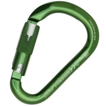 Kong HMS Classic RISE Lock Yeşil/Gümüş RISE Lock Kilitli Alüminyum HMS Karabina 22 kN 116 mm Keylock 786ME0GPGKK