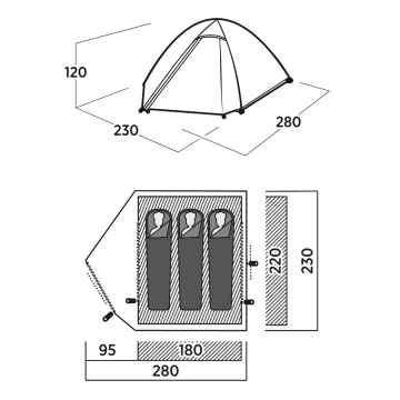 EasyCamp Rondane 3 Ultralight 3 Kişilik Çadır (Çift Girişli)
