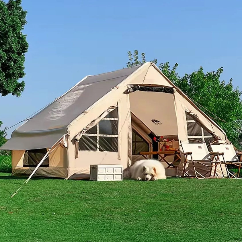 Fischer 420D Oxford Soba Baca Çıkışlı Şişme Çadır 300X210X190 + Pompa Dahil ERT777