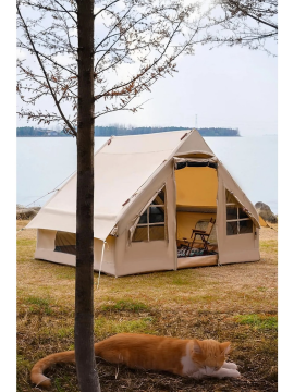 Fischer 420D Oxford Soba Baca Çıkışlı Şişme Çadır 300X210X190 + Pompa Dahil ERT777