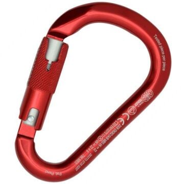 Kong HMS Classic RISE Lock Kırmızı/Gümüş RISE Lock Kilitli Alüminyum HMS Karabina 22 kN 116 mm Keylock 786ME0RPRKK
