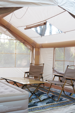 Fischer 210D Oxford Soba Baca Çıkışlı Şişme Çadır 300X250XH220cm + Pompa Dahil ERT924