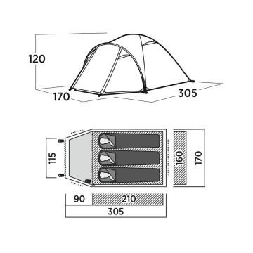 Easy Camp Setesdal 3 Blackroom 3 Kişilik Çadır