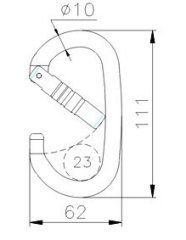 Ct Alüminyum Oval Karabina 24 Kn
