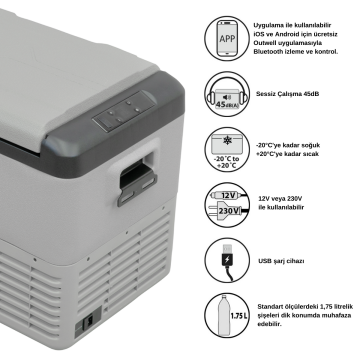 Outwell Arctic Chill 40 L Kompresörlü Buzdolabı