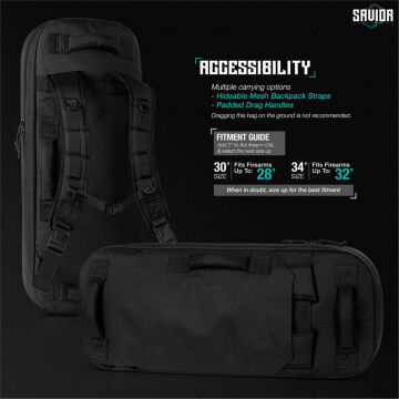 SAVIOR SPECIALIST COVERT Tekli Tüfek Çantası 30'' (Siyah)