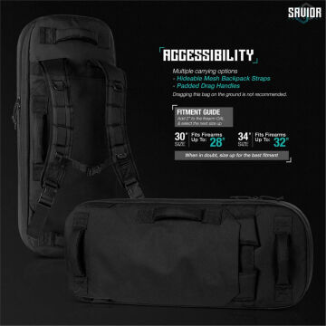 SAVIOR SPECIALIST COVERT Tekli Tüfek Çantası 34'' (Siyah)
