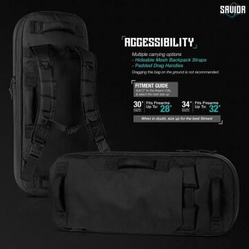 SAVIOR SPECIALIST COVERT Tekli Tüfek Çantası 38'' (Siyah)