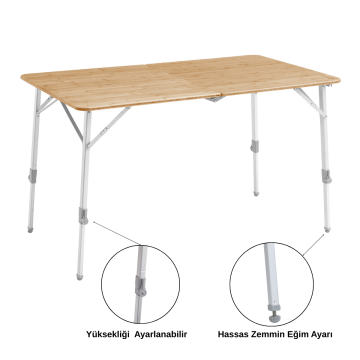 Outwell Custer L Bambu Katlanır Kamp Masası