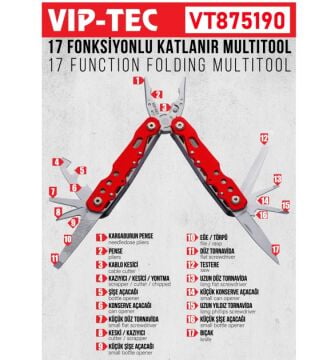 Vip-Tec VT875190 14 Fonksiyonlu Çok Amaçlı Pense