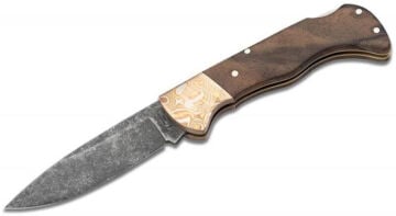 Böker Manufaktur Folding Hunter Mokume Walnut Black Stonewash Çakı