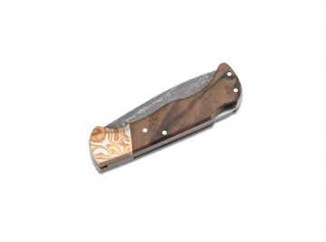 Böker Manufaktur Folding Hunter Mokume Walnut Black Stonewash Çakı