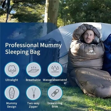 Naturehike MJ600 Mumya Tipi Pamuklu Uyku Tulumu NAVY BLUE MZ