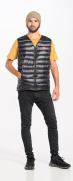 PAJAK Shadow V Neck Men Siyah 750 Fill RDS Kaz Tüyü Erkek Ultralight V Yaka Yelek