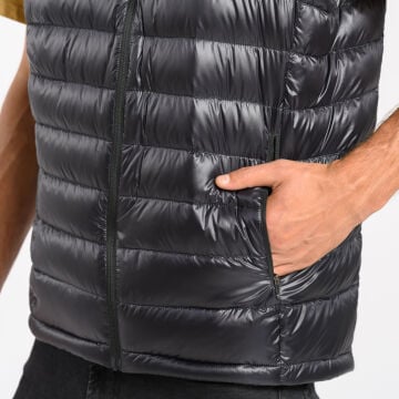 PAJAK Shadow V Neck Men Siyah 750 Fill RDS Kaz Tüyü Erkek Ultralight V Yaka Yelek