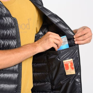PAJAK Shadow V Neck Men Siyah 750 Fill RDS Kaz Tüyü Erkek Ultralight V Yaka Yelek
