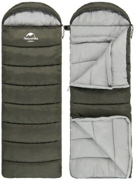 Naturehike U350 Zarf Tarzı Kapüşonlu Uyku Tulumu -13 C NH20MSD07-U350 Kahve MZ