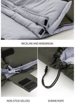 Naturehike U350 Zarf Tarzı Kapüşonlu Uyku Tulumu -13 C NH20MSD07-U350 Kahve MZ