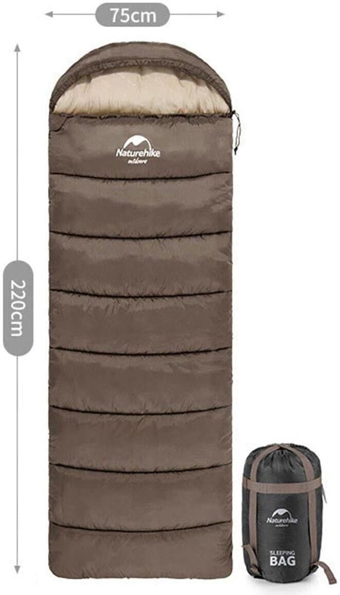 Naturehike U350 Zarf Tarzı Kapüşonlu Uyku Tulumu -13 C NH20MSD07-U350 Kahve MZ